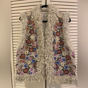 NWT - Scully Suede Vest with Embroidery- Stunning!